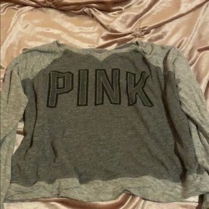 Grey sweatshirt from pink